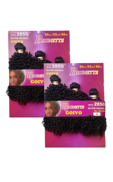 imagem do produto Kit 2 Cabelo Goivo Brunette Cacheado 285G