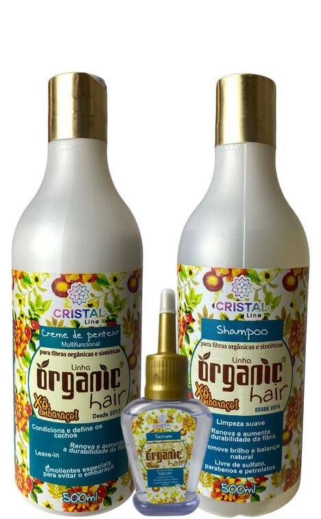 imagem do produto Kit Shampoo Creme Reparador Organic Hair para Fibras Orgnicas e Sintticas